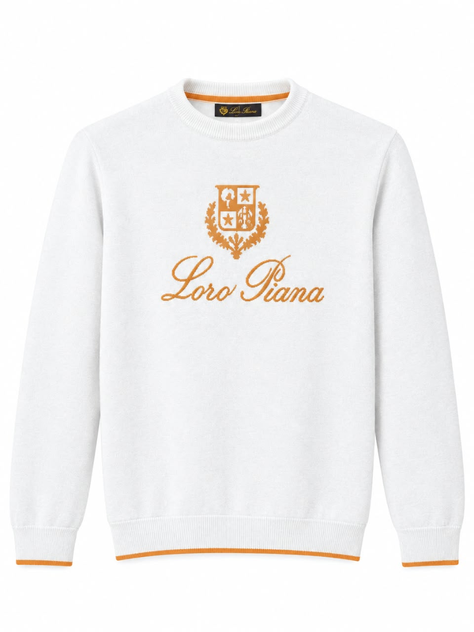 Loro Piana Crest Embroidered Crewneck Sweater