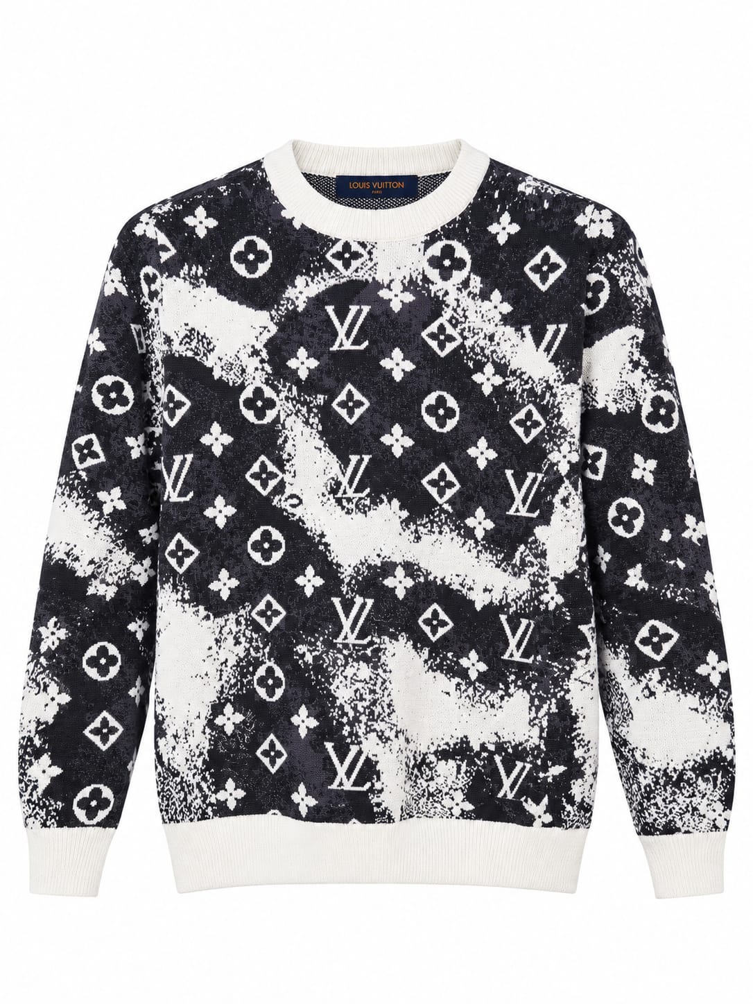 Louis Vuitton Abstract Monogram Jacquard Crewneck Sweater