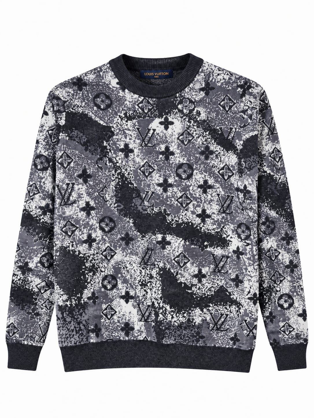Louis Vuitton Abstract Monogram Jacquard Crewneck Sweater