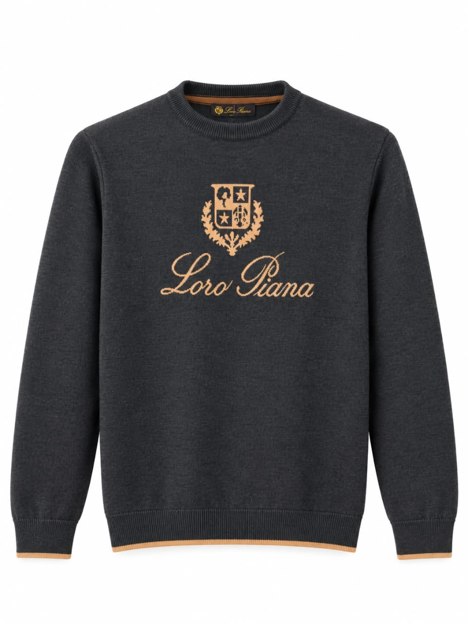 Loro Piana Crest Embroidered Crewneck Sweater