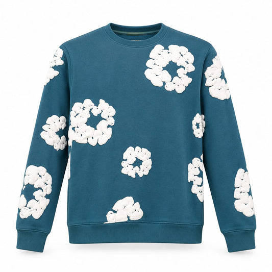 Premium Denim Tear Floral Sweatshirt